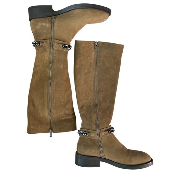 Steve Madden Quin Nubuck Leather Tall Boots Tan Brown size 39 (8.5-9) - Picture 7 of 14